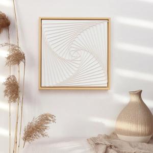 LB Modern Geometric Texture Wall Art for Bedroom,Framed, 12L x 12W Inch