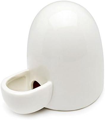 Dahey Drinking Water Feeder Ceramics Slient Bottle Waterer Automatic Small Pets for Hamster Hedgehog Chinchilla Ferret Small Guinea Pig, White, 8Oz