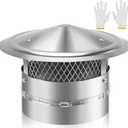 9 Inch Chimney Cap, 9" Stainless Steel Cone Top Chimney Cap with Screen, Adjustable and Reinforced Chimney Cap, Chimney Cover for Vents,Round Rain Cap for All-Round Chimney Protection