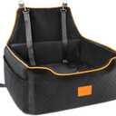 Dog Car Seat for Large/Medium Dog, Booster Seat for Dogs Under 55Lbs or 2 Small, Detachable and Washable Travel Pet Seat with Thick Cushion and Storage Pockets (Black)