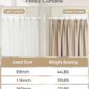 Heavy Duty Tension Curtain Rod by EZFurni, 63 to 160 Inches, Anti-Slip Spring Loaded Curtain Rods No Drilling, Apartment Renter Friendly Tension Rods for Windows, Bathroom, Patio, Room Divider, White