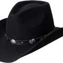 Aoleaky Wool Felt Cowboy Western Hat for Men Out Door Black M