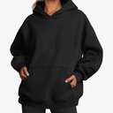 Trendy Queen Womens Oversized Hoodies Fleece Sweatshirts Fall Fashion Pullover Sweaters Winter Clothes Medium, Black