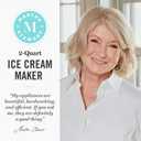 Martha Stewart Ice Cream Maker, 2 Quart Double-Insulated Freezer Bowl, Sorbet & Frozen Yogurt, Ready in 20 Minutes, Mix-Ins Chute, Easy to Clean, Indigo Blue