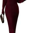 PRETTYGARDEN Womens Fall 2 Piece Outfits Bodycon Maxi Tank Pullover Sweater Dress and Long Sleeve Cropped Cardigan Knit Sets (Large, Wine Red)