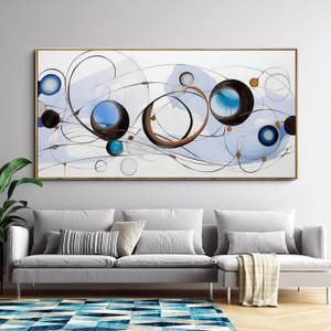 yiijeah Large Modern Abstract Wall Art - White and Dark Amber Three-Dimensional Space - Framed Canvas Picture Artwork for Wall Decor Living Room Wall Decoration - Size 24x48 inches (48L" x 24W")