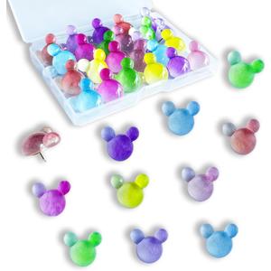 24 Pcs Thumb Tacks,Cute Push Pins,Colorful Decorative Pins,Mouse Tacks,for Bulletin Board,Cork Board,Class Decor Office or Home (24 Pcs - Gradient)