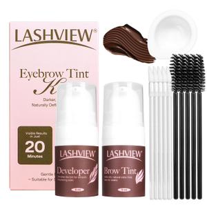 LASHVIEW Brow Color Kit with Natural Effects Long Lasting Lasts 4 Weeks Easy to Use for Salon & Home Use(Brown)