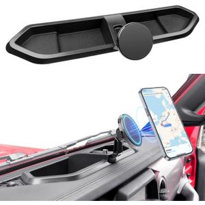 Magnetic Phone Mount Holder Fit for 2018-2023 Jeep Wrangler JL JLU&Gladiator JT Car Dashboard Multi-Mount Phone Holder Dash Tray for 2023 Jeep JL/JT Accessories(2018-2023 4X4, Not for 4XE)
