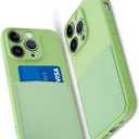Silicone Wallet Phone Case for iPhone 14 Pro 6.1 Inch with Credit Card Holder Pocket, Full-Body Bumper Protection Camera Protect Case (Mint Green)
