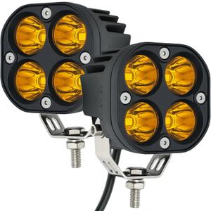 2-Pack 40W 3Inch Yellow Spot Beam LED Pod Light - Bright Off-Road Driving Fog Lights, Waterproof Auxiliary Ditch Lights for Truck, SUV, ATV, Boat, Motorcycle, Pickup, Tractor