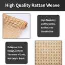 14" Width Cane Webbing 3.3Feet, Natural Rattan Webbing for Caning Projects, Woven Open Mesh Cane for Furniture, Chair, Cabinet, Ceiling