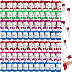 MGparty 80 Pack Blood Bags for Drinks Reusable IV Drink Pouches for Halloween Party Decorations Vampire Zombie Party Juice Containers Props, 10 fl.oz