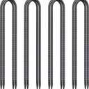 24 Inch Trampoline Stakes High Wind, 3/8 Inch Diameter Rebar Tent Anchors 8 Pack Heavy Duty U Stakes for Ground, Chain Link Fence, Swing Set, Soccer Goal (Black)