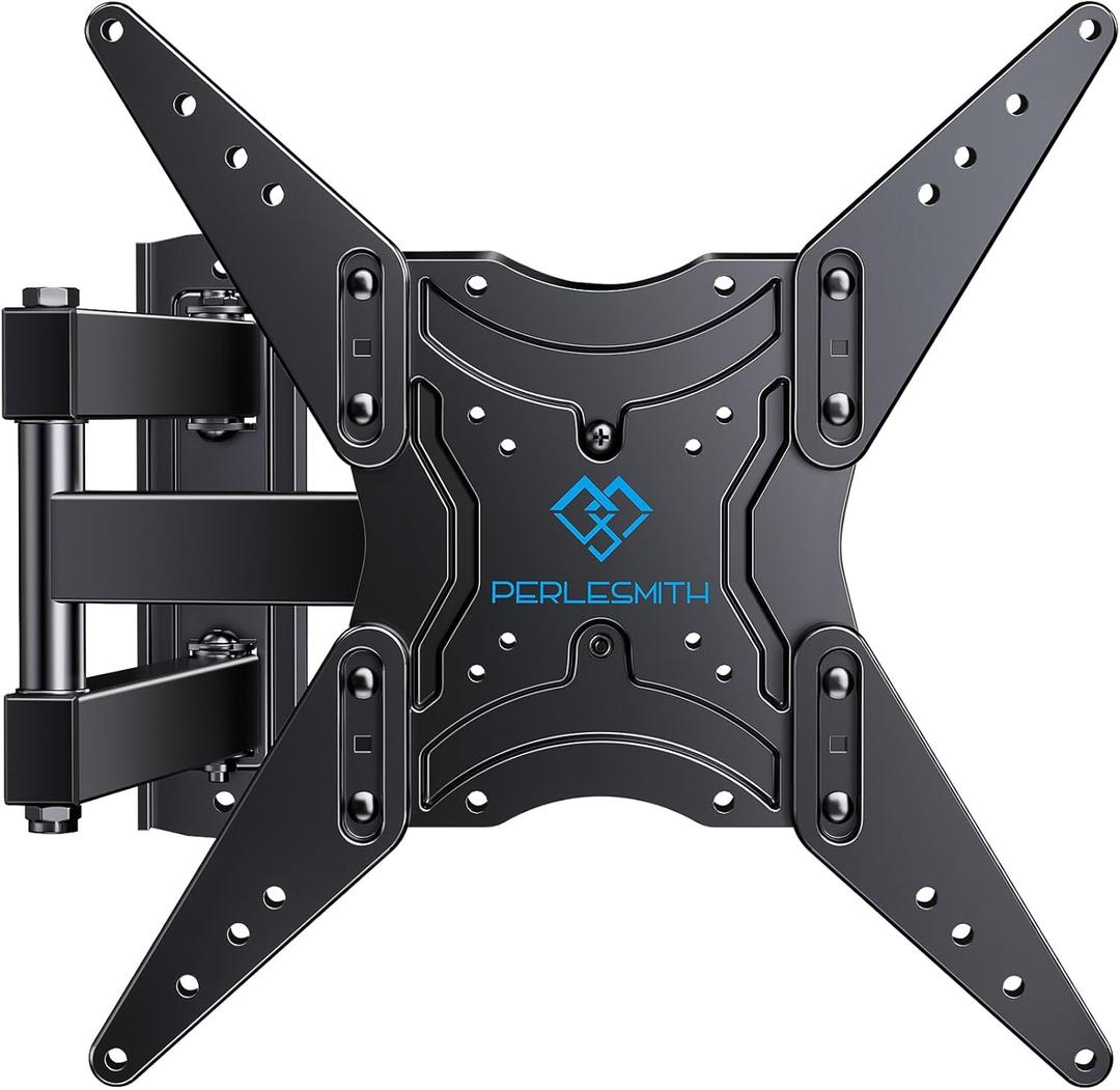 PERLESMITH Full Motion TV Wall Mount for 26-60 Inch TVs, TV Mount with Articulating Arms Swivels Tilt Extension - Wall Mount TV Brackets VESA 400x400 Fits LED LCD OLED 4K TVs Up to 77 lbs (Black)