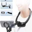 Neck Phone Holder for Recording, Magnetic Neck Mount for Phones with Extendable Pole (5-9 inch) and Extra Phone Clip, Hands Free POV Phone Holder Compatible with iPhone 15/16 Series and all Cell Phone