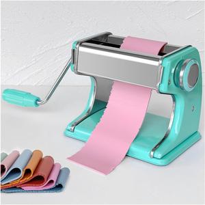 KEOKER Clay Press Machine, Polymer Clay Press Machine for Making Clay Earrings, Polymer Clay Roller Machine, 7 Thickness Stainless Steel Polymer Clay Pasta Machine, Polymer Clay Tools (Lake blue)