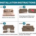 Turquoize 4 Piece Sofa Covers for 3 Cushion Couch Sofa Slipcover Soft Couch Cover for Dogs-Washable Sofa Furniture Cover with 3 Individual Cushion Covers (3 Cushion Sofa, Olive)