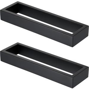 KOKOSIRI Towel Rings Matte Black Hand Towel Bar Holder 9-Inch Kitchen Rack Stainless Steel for Bathroom Hardware Wall Mounted, 2 Pack B4008BK-L9-P2