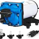 DC HOUSE 110V Camper Water Diaphragm Pump with Power Plug 42-Series 5.5GPM 70PSI High Pressure On Demand Self Priming Water Booster Pump for Kitchen Bathroom RV Garden Hose Rain Barrel Sprinkler