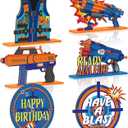 6 Pieces Dart Battle Party Decorations Dart Battle Wooden Table Centerpieces Birthday Party Table Toppers Double Decorations Blaster Theme Supplies (War, Fresh Color)