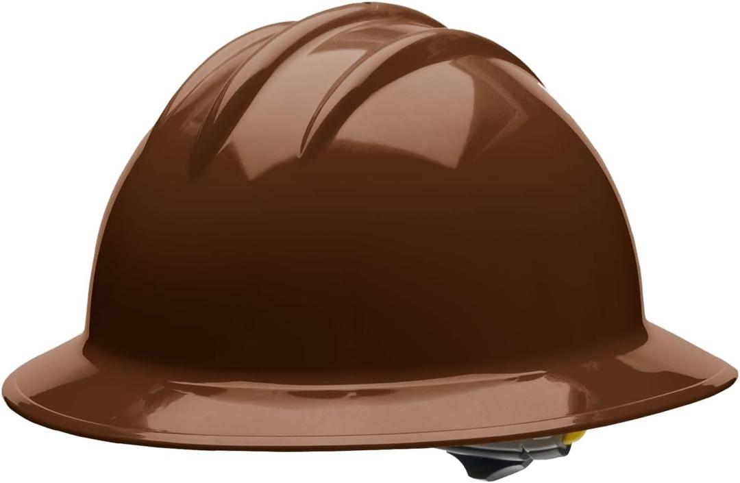 Bullard 3-Rib C33 Full Brim Safety Hard Hat with 6-Point Ratchet Suspension and Cotton Brow Pad (One Size)