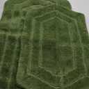 COSY HOMEER Extra Thick Bath Rugs for Bathroom - Anti-Slip Bath Mats Soft Plush Yarn Shaggy 100% Strong Mirco Polyeste Mat Living Room Bedroom Mat Floor Water Absorbent(Green, 20x32+24x48 -Inches)