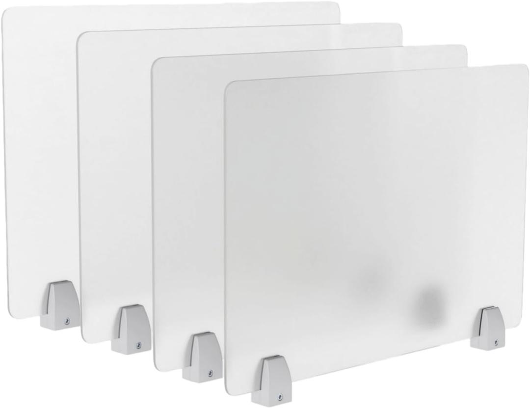 tonchean 4-Piece Desk Dividers Office Privacy Partitions, Privacy Desk Panel Protective,Table Divider with Clamps for Offices, Schools,Call Centers Workstation- 23.6L x 15.8W