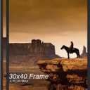 A PLUS MAX 30x40 Picture Frame Set of 2, Black Engineered Wood Frame for 30 x 40 Inch Picture Poster Photo, Light Weight 30 by 40 Frame with Wood-grain for Wall - 2 Pack/Black/30 x40