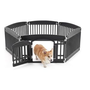 NEWBULIG Dog Playpen 6-Panel, 24IN Puppy Playpen, Stable Dog Play Pen Indoors/Outdoor with Secure Locking Door, Plastic Pet Fence for Small & Medium Dogs