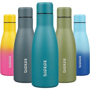 BJPKPK 12oz Water Bottles Stainless Steel Double Wall Vacuum Insulated Small Water Bottles for Travel,Lake Blue