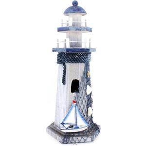 Sail Boat Wooden Lighthouse 10.6" High Nautical Themed Rooms Lighthouse Home Decor