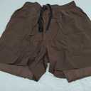 DIOTSR Mens 2 in 1 Running Workout Shorts for Men Lightweight Training Shorts Quick Dry Gym Shorts with Phone Pocket (Small, Brown)