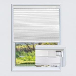 Cordless Cellular Shades, Top Down Blackout Blinds for Windows, No Drill No Tools Installation, Thermal Insulated Noise Reduction, Easy to Install Cellular Shade (34" W x 48" H (White))