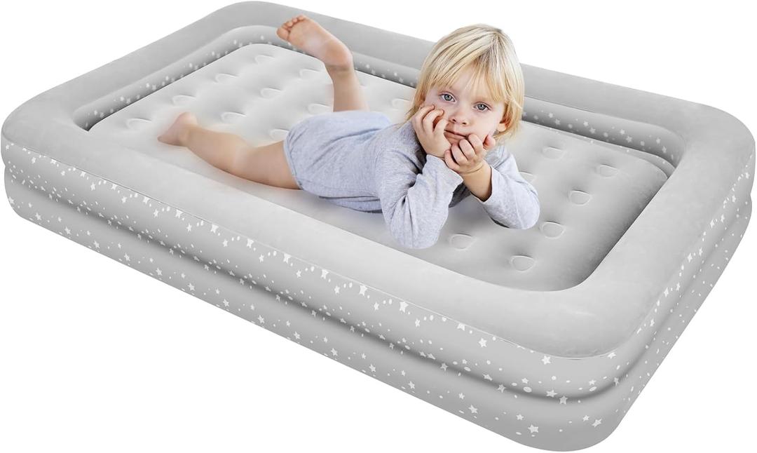 Air Mattress for Kids 4-7 Year Old:Toddler Travel Bed with Sides, Portable Children's Inflatable Beds with Smooth Plush Surfaces for Travel, Hotels, Camping and Grandparents' Homes Gary