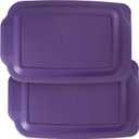 Replacement Lids fits Pyrex 9x13 233 Glass Casserole Baking Dish Container with Tab Handles, for 3-Quart Model 233-PC (2-Pack, Purple)