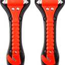 SINSEN Car Safety Hammer Set of 2 Emergency Escape Tool Auto Car Window Glass Hammer Breaker and Seat Belt Cutter Escape 2-in-1 for Family Rescue & Auto Emergency Escape Tools (Classic Red)