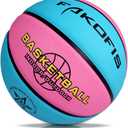 Kids Youth Size 3/5 (22''/27.5") Basketball - Premium Rubber Indoor Outdoor Basketball for Boys Girls Age 3-14 Pool Play (Gift for Children) (Blue pink)