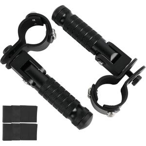 M8 Foot Pegs with Clamps Fit 22-35 ｍｍ Tube Core CNC Universal Bike FootPeg Foldable 90 Degree Anti-Skid for Super 73, Bicycle, Mini Bike, Electric Motor, ATVs, UTVs, Go Karts, Quads, Scooters Black