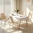 High Back Upholstered Dining Chairs Set of 4, Beige