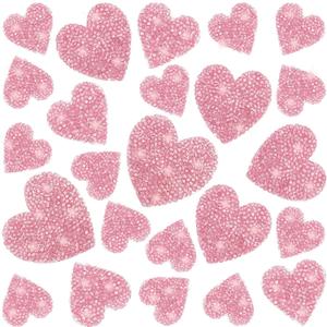 26Pcs Iron on Heart Patches 4Sizes Rhinestone Heart Iron on Patches Love Rhinestone Patches Adhesive Applique Hearts Glitter Crystal Patches for Clothing Jeans Shoes Bags Hats Repair Decoration