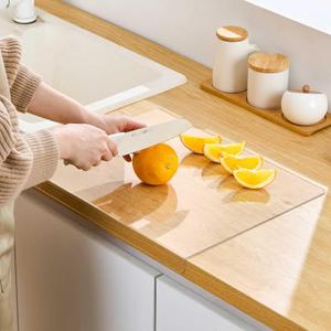 Clear Acrylic Cutting Board, 17.7x13.7 Inch with Counter Lip, Non Slip for Kitchen Utensils, 2 pieces