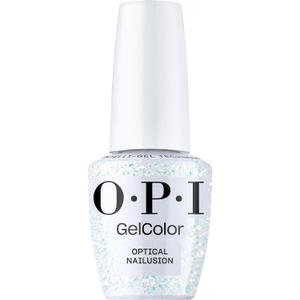 OPI GelColor LED Cure Gel Nail Polish | White, Gray & Black Shades | Salon-Quality Shine, Long-Lasting Wear | Easily Soak Off Removal | Vegan & HEMA Free | 0.5 Fl Oz (Optical Nailusion | Opaque Bright Iridescent White Glitter)