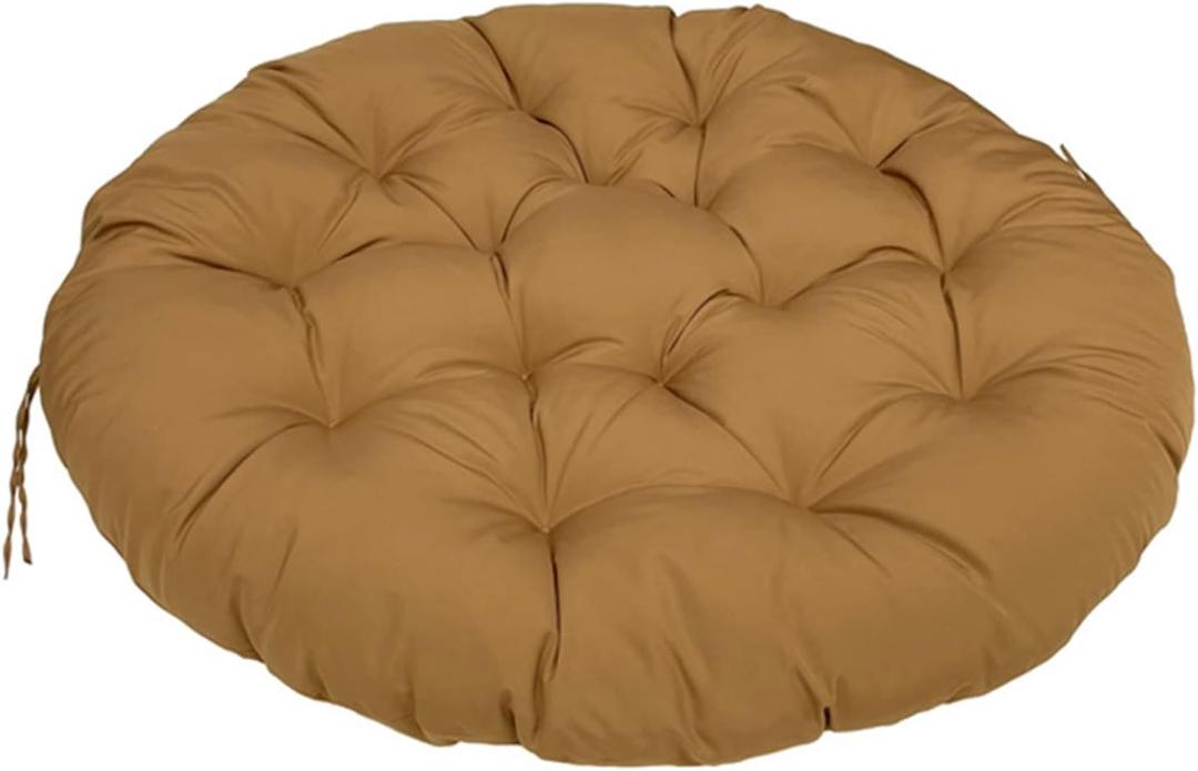 Water Resistant Papasan Cushion, Rocker Chair Pads, Hammock Seating Cushion for Hanging Egg Chair Folding Garden Sofa Patio Garden Swing Chair Brown Round 24"