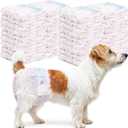 Disposable Dog Diapers Female 90 Count Puppy Diapers Female (Waist 11-18.9 in M) Super Absorbent Small Doggie Diapers for Heat Excitable Urination or Incontinence - Pink