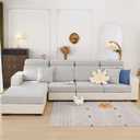 Sofa Covers Couch Covers for Sofa Pet Friendly Couch Cushion Covers Universal Sofa Covers Washable Stretch Slipcovers for Sectional Sofa (Texture Light Gray,Back Cover L)