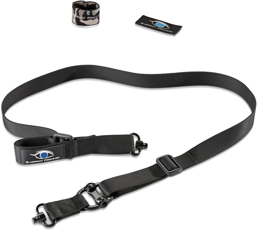 Rifle Sling - Durable Two Point Sling with Fast Adjust Pull Tab, Dual QD Mounts & Free Camo Sling Band