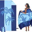 SKYREH Large Beach Towel, 71" x 39" Oversized Lightweight Compact Quick Dry Sand Free Towel for Travel Swim Pool Yoga Gym Camping (Blue)