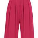 PRETTYGARDEN Womens Summer Jumpsuits Dressy Casual One Piece Outfits Sleeveless Mock Neck Wide Leg Pants Rompers with Pockets (Pink, XXL)