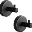 2 Pack Towel Hooks for Bathrooms, Screw in Stainless Steel Coat Robe Hook(Matte Black)